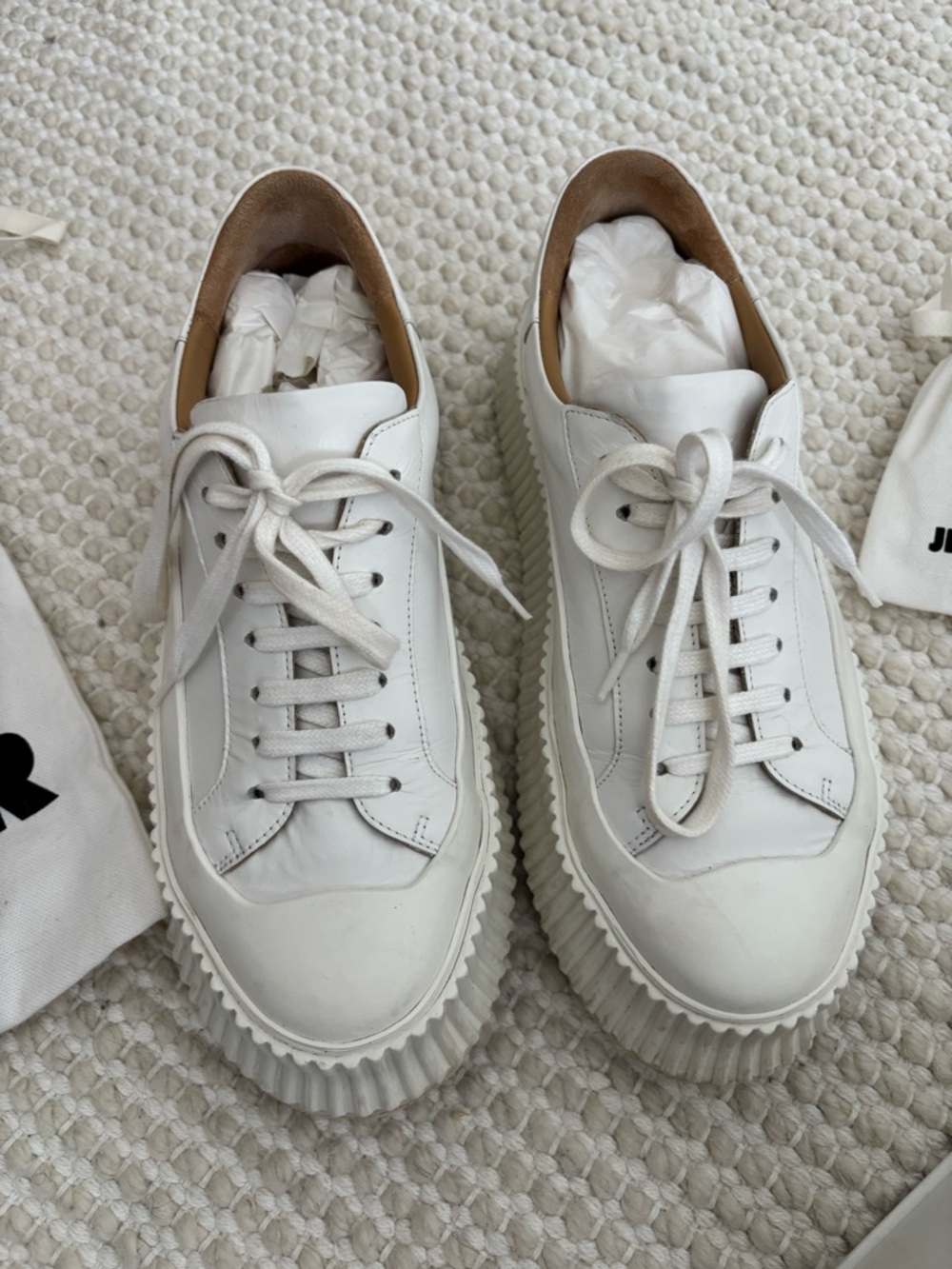 Jil Sander Platform leather sneakers - Size 38 (women US 8/8.5)